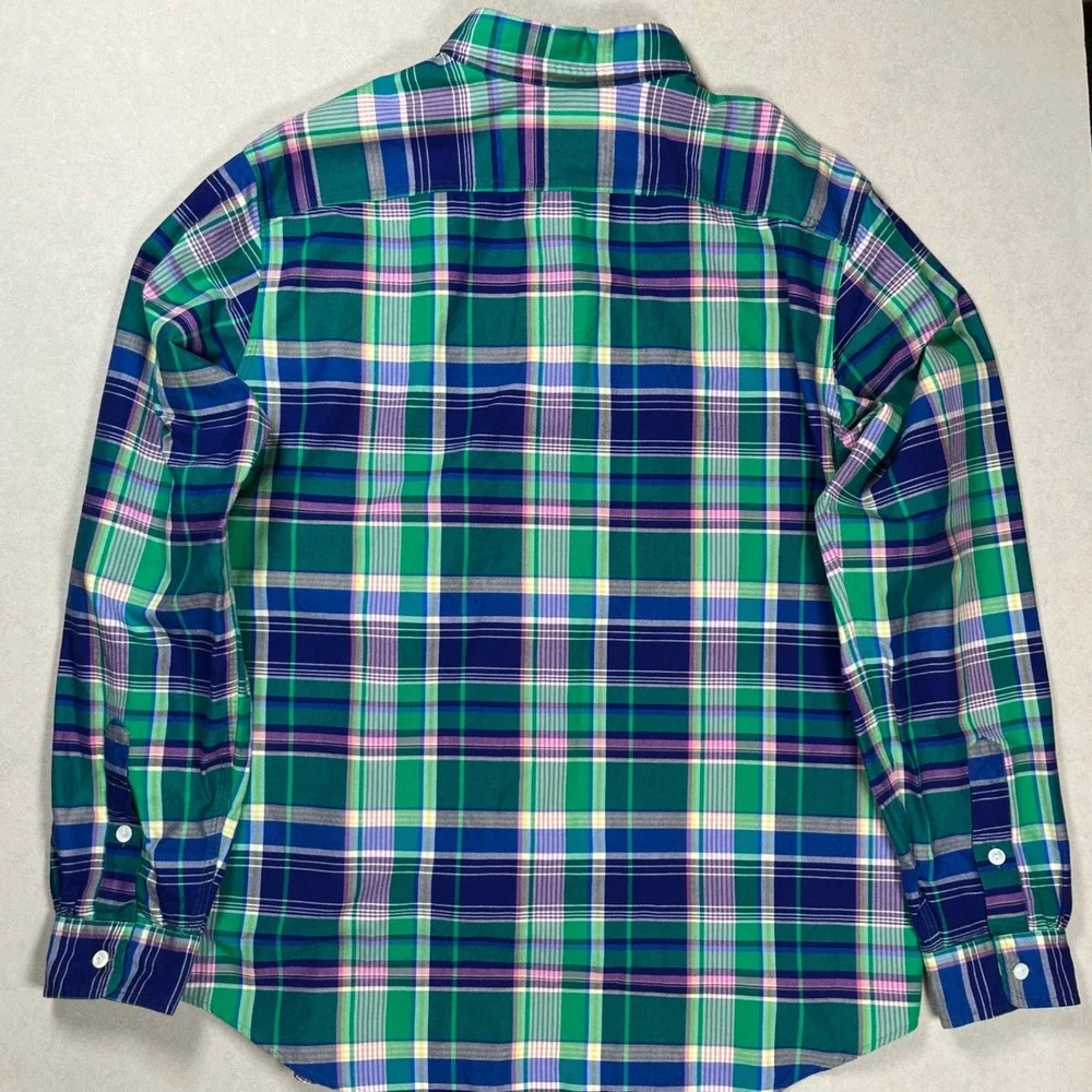New Polo Ralph Lauren Button Up Men XL Green Multi Plaid Classic Fit Long Sleeve